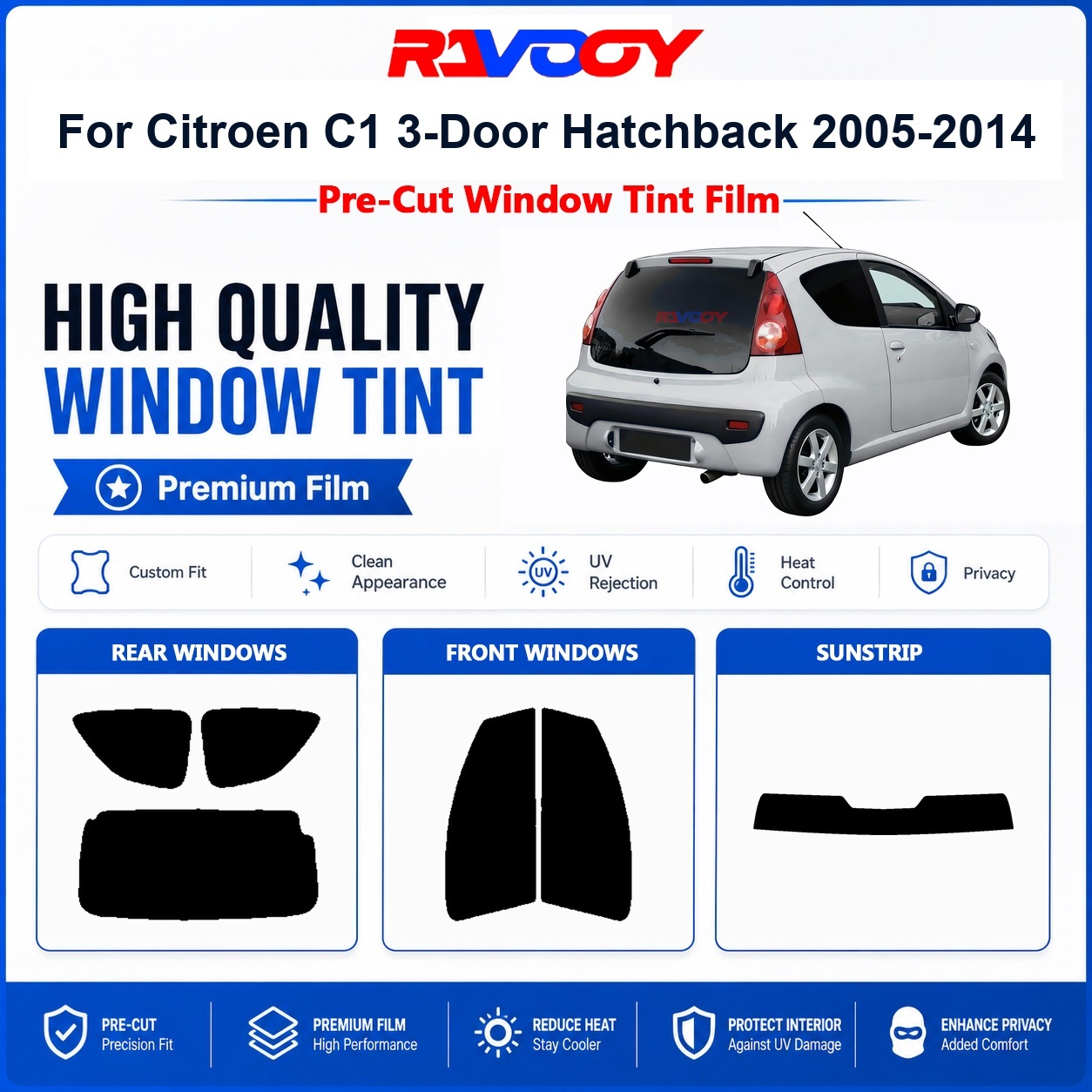 Privacy Screen Protector - Kaca Film Premium Pre-Cut Untuk Citroen