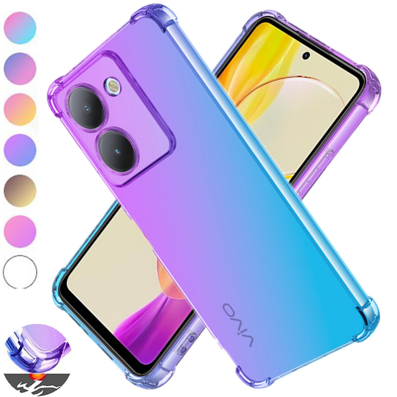 Vivo Y28 - Selubung TPU gradien tahan guncangan, untuk