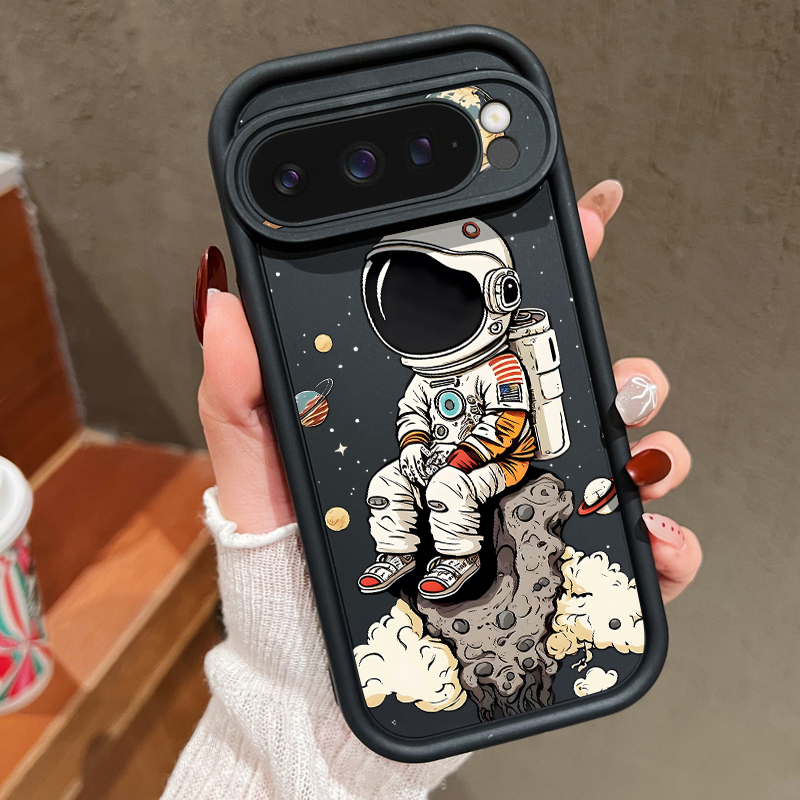 Google Pixel 9 - Casing Ponsel TPU Cetak Astronot Kartun
