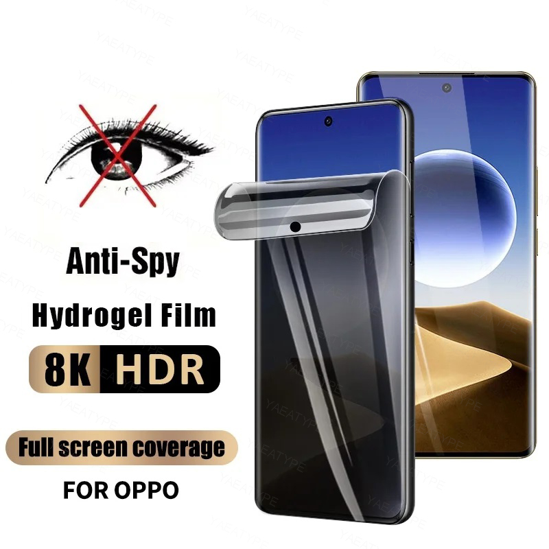 Oppo Reno 12 - 3 Buah Film Hidrogel Privasi untuk