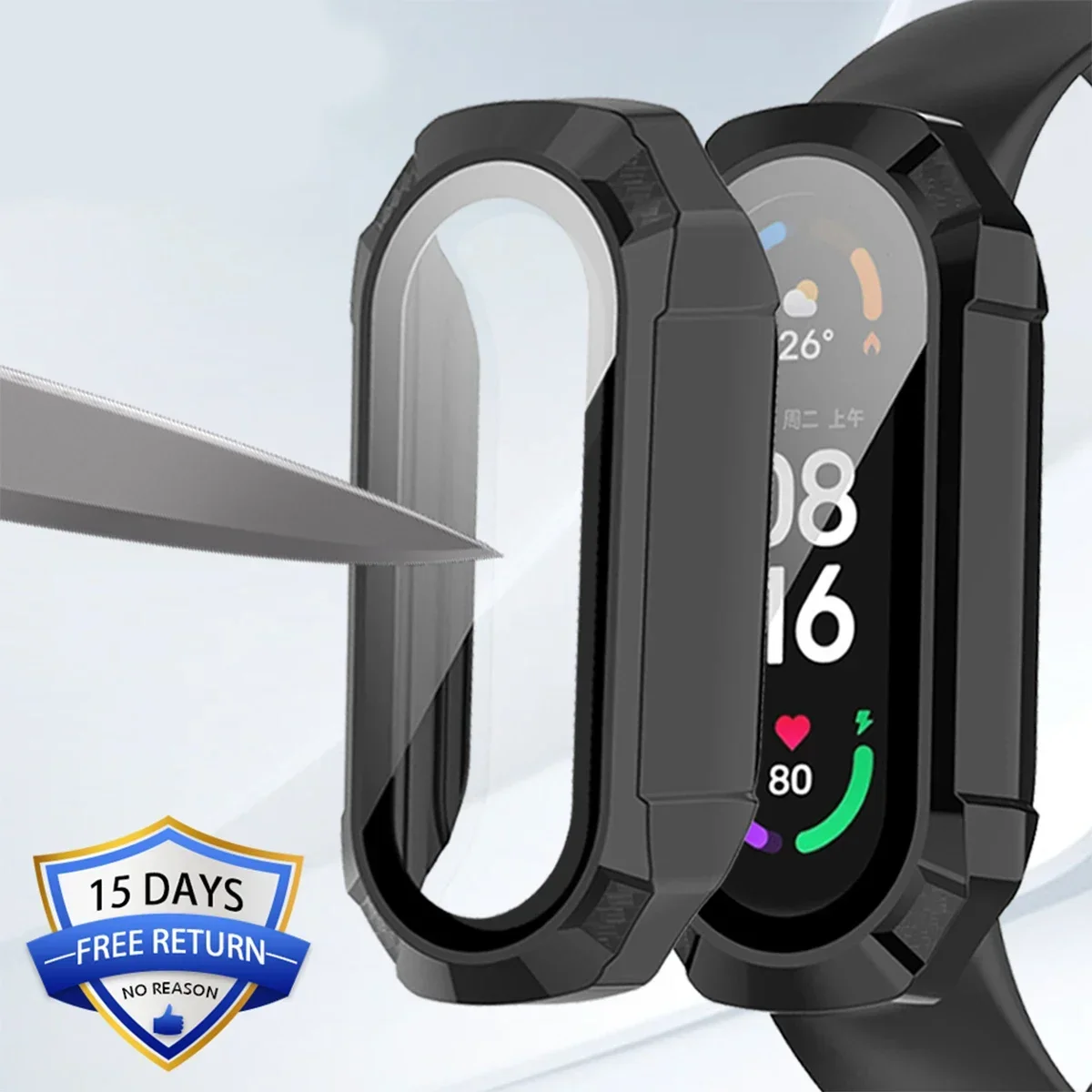 Kaca Tempered + casing, untuk  - Smartwatch Screen Film ulasan dan harga